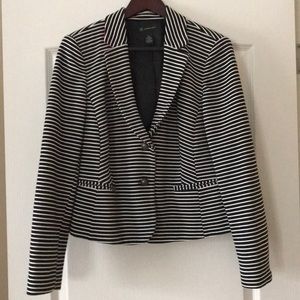 INC Black/White Stripe Blazer